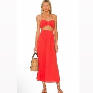 Revolve Sndys Boat Linen Dress in Spice size XXS